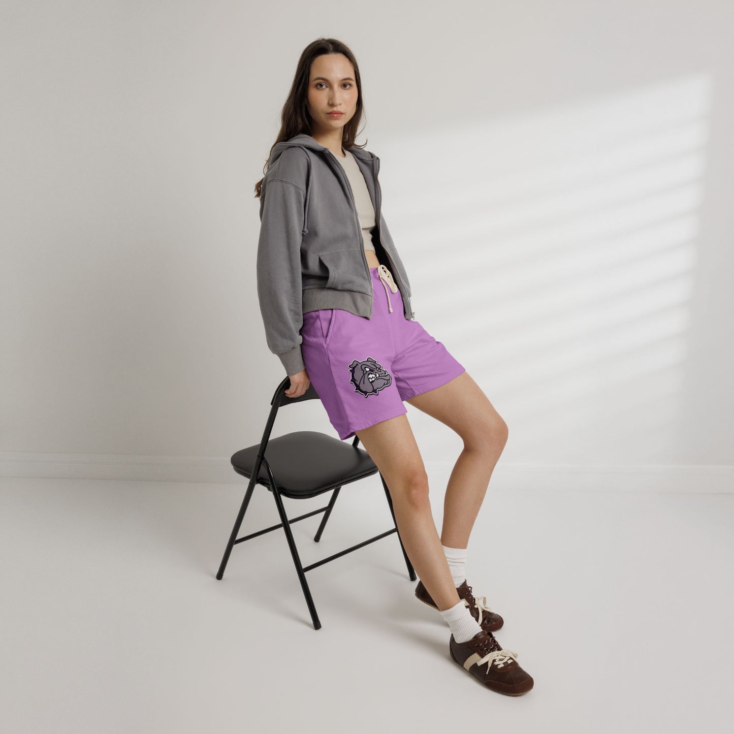 Bulldog Logo Sweat Shorts — Lightweight Fleece Casual Shorts
