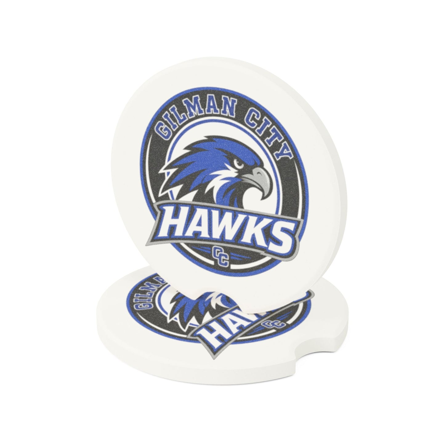 Gilman City Hawks Car Coasters 2pc