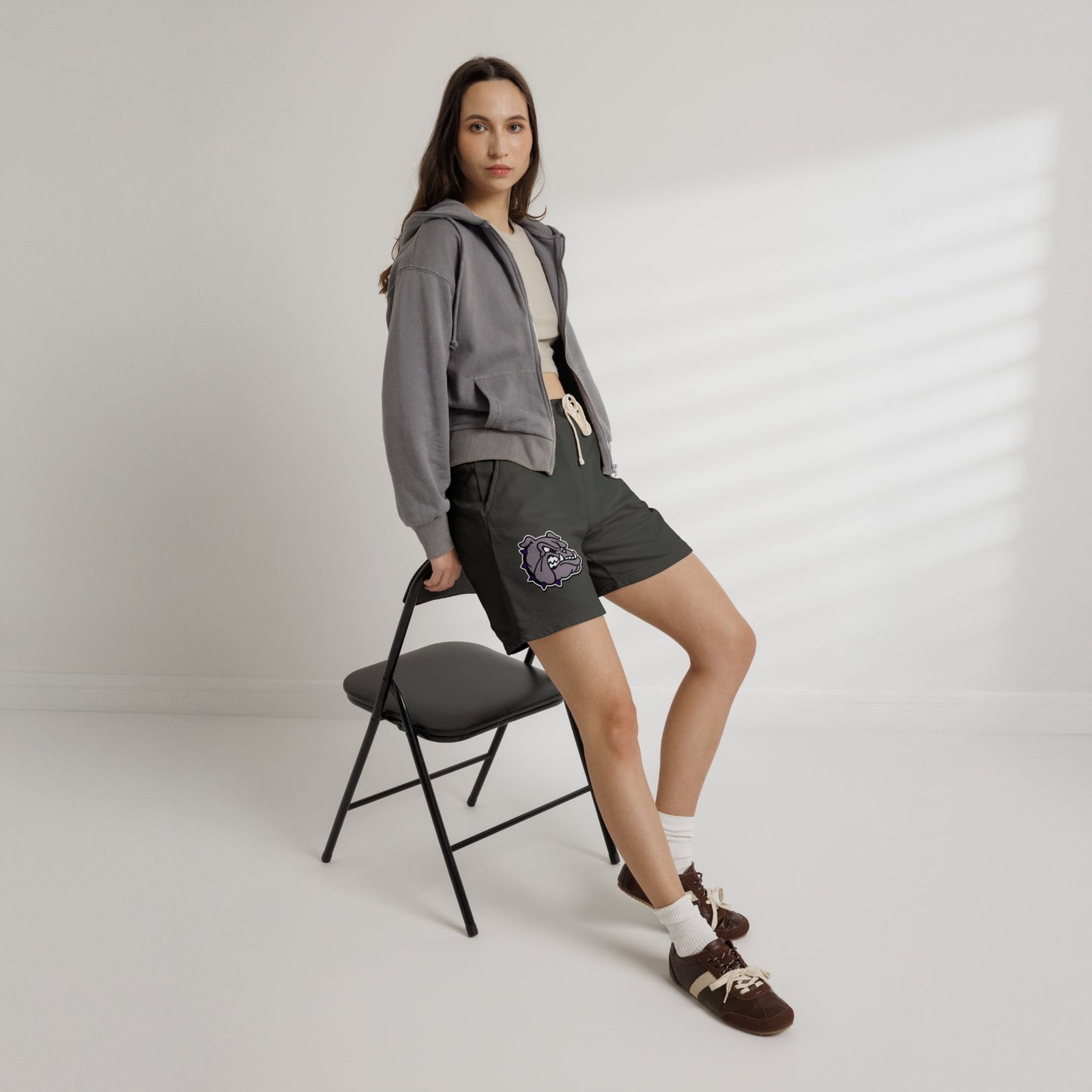 Bulldog Logo Sweat Shorts — Lightweight Fleece Casual Shorts