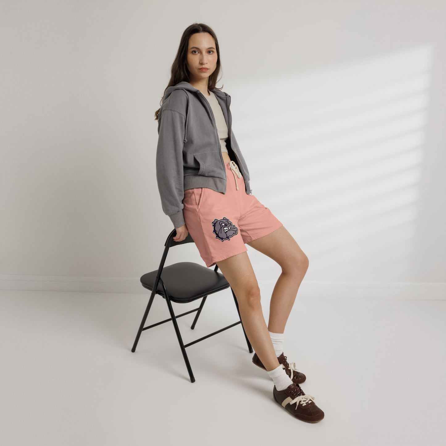 Bulldog Logo Sweat Shorts — Lightweight Fleece Casual Shorts