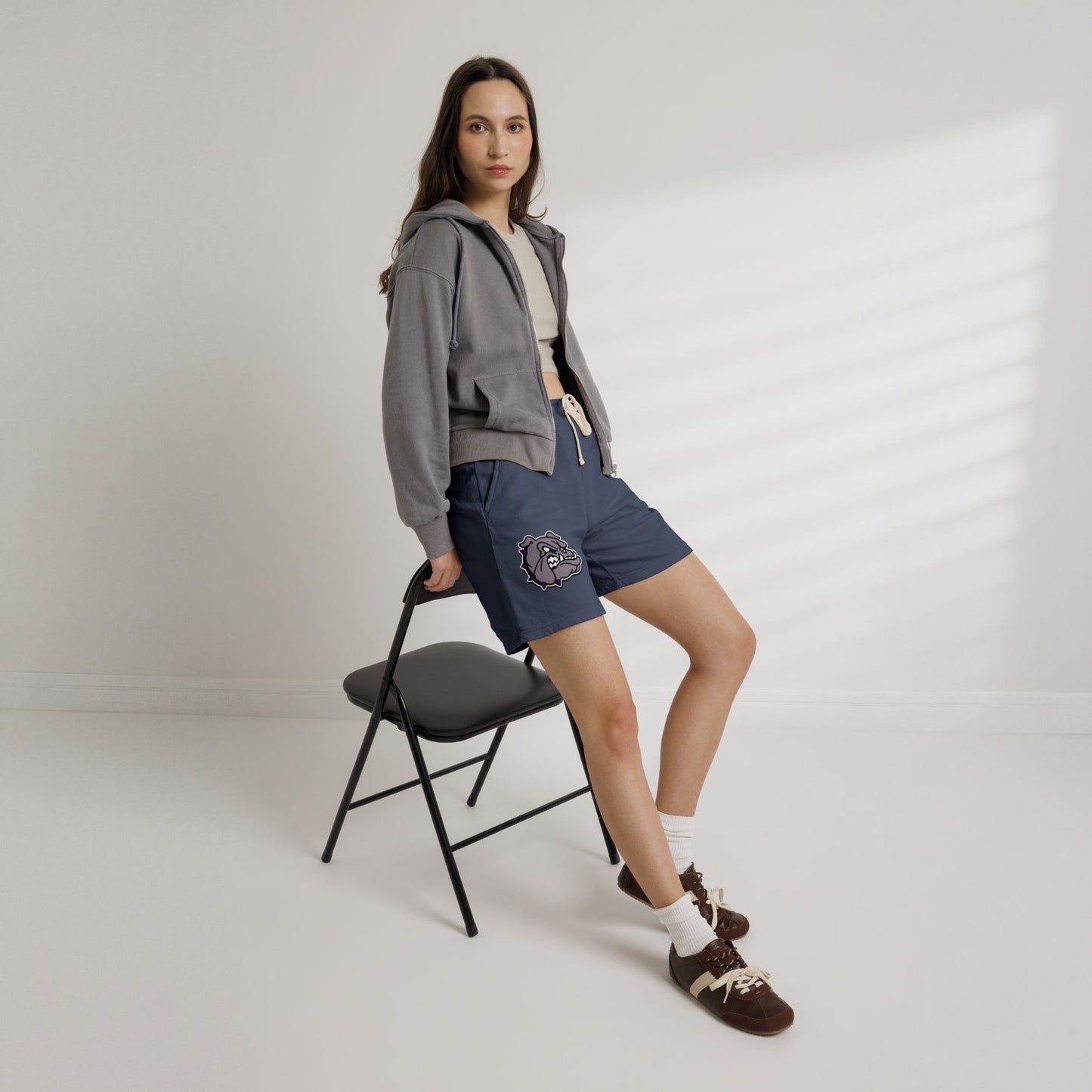 Bulldog Logo Sweat Shorts — Lightweight Fleece Casual Shorts
